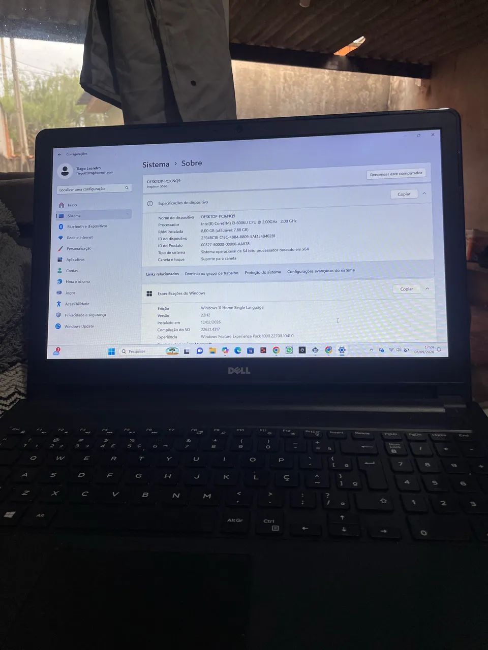 Notebook Dell Vostro i3 8GB RAM Windows 11 - Ótimo estado 