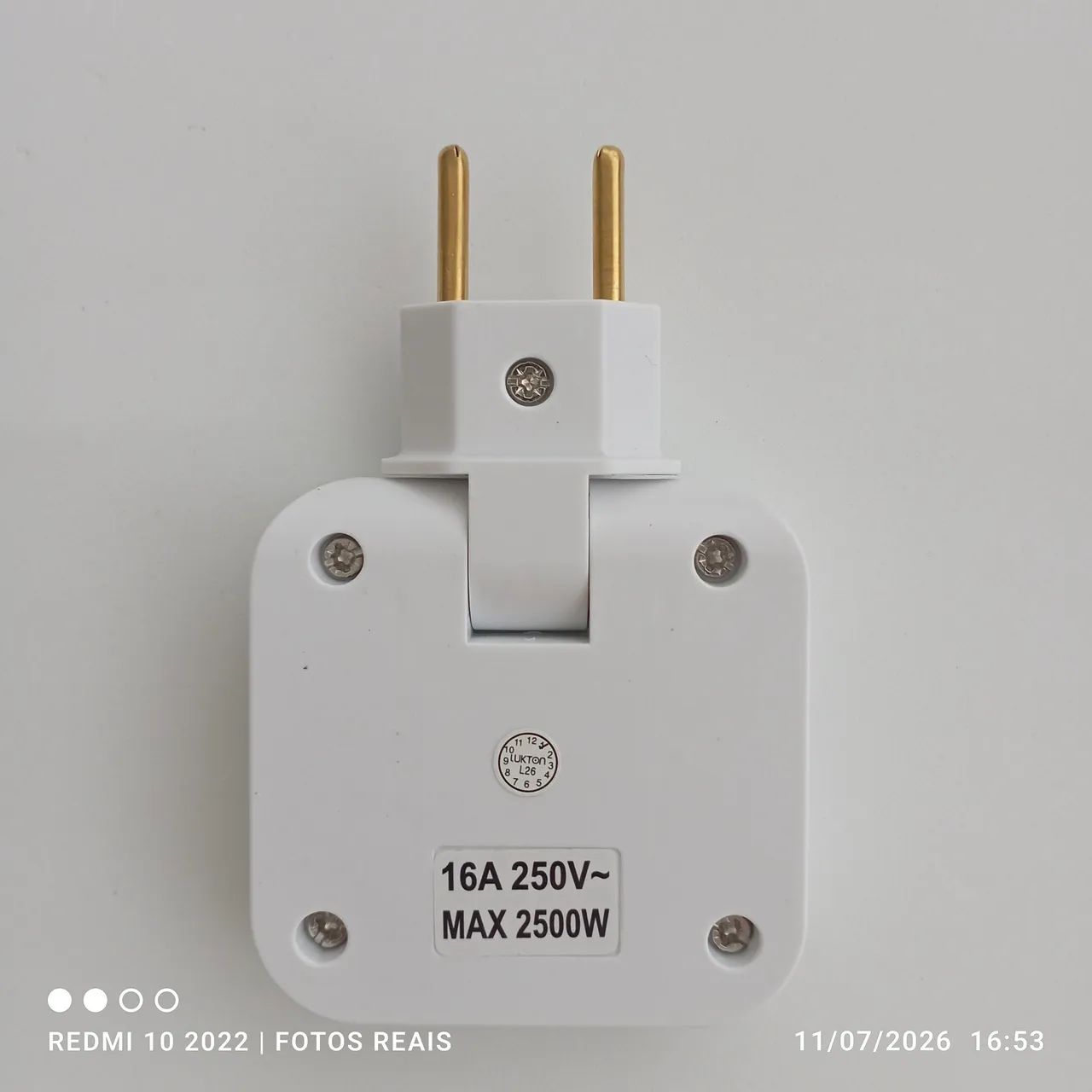 Adaptador 2 tomadas 1USB C 1USB, 16A 2500W benjamin conversor - Foto 3