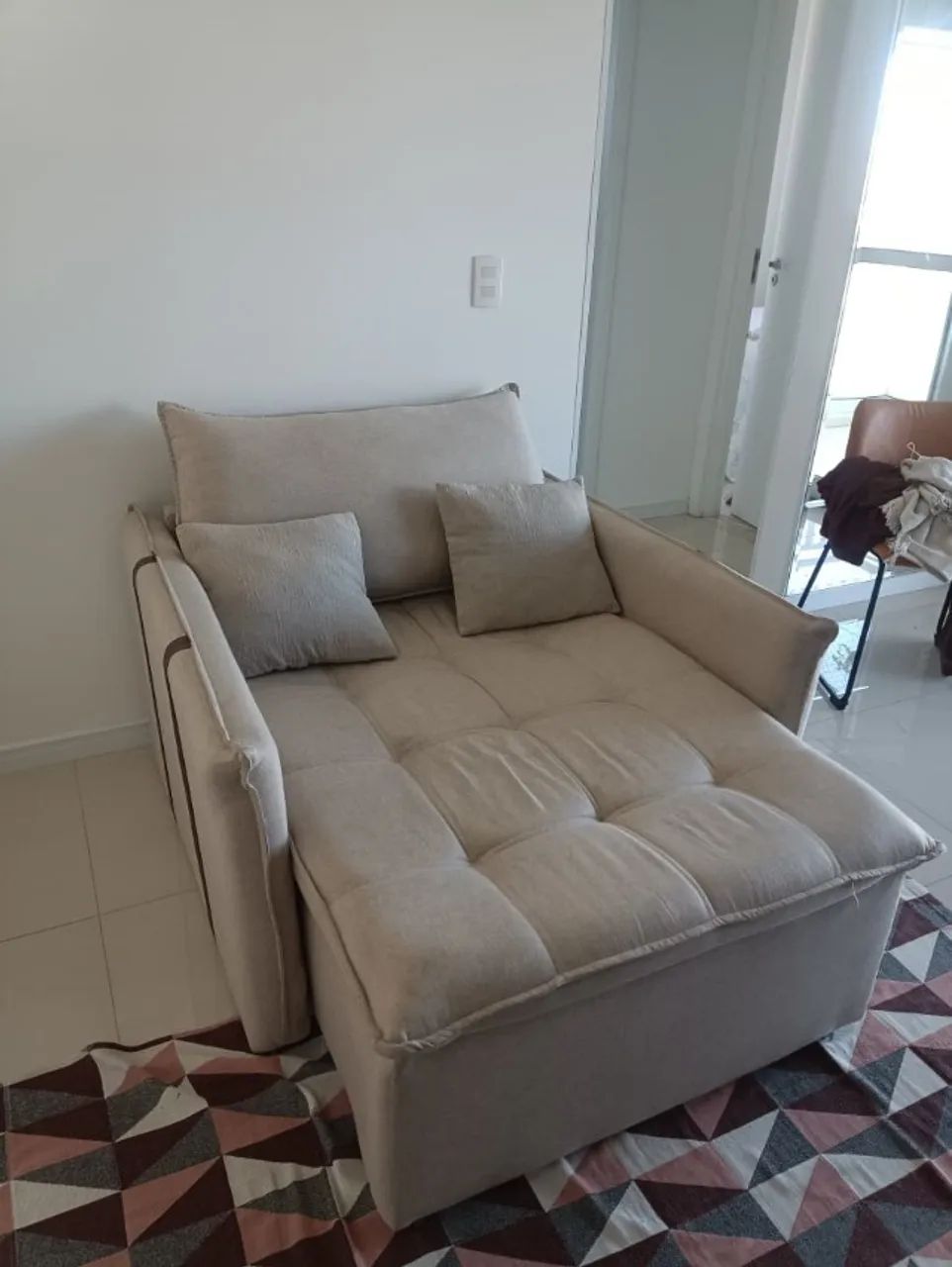 Poltrona Cama em Linho Detroid 110cm Yescasa - Foto 5
