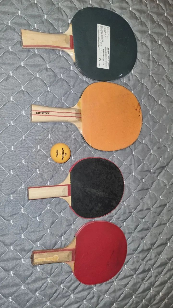Kit 4 Raquetes Tênis de Mesa + Bola - Foto 2