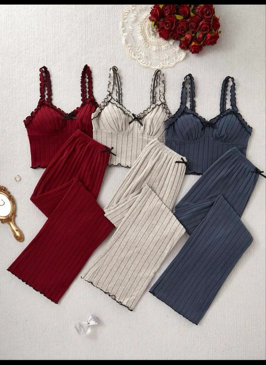 3 pijamas calça longa