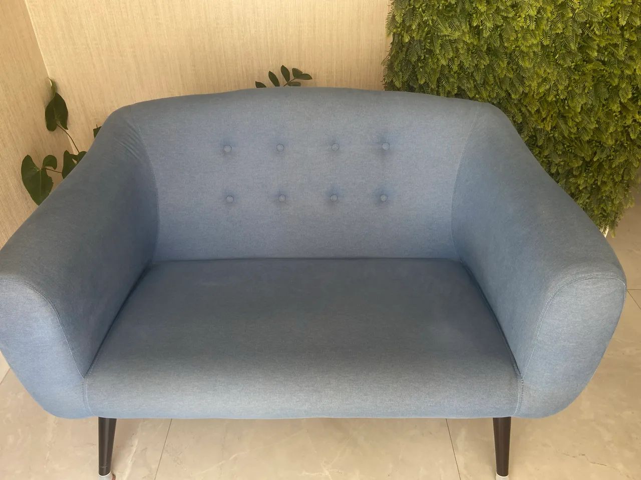 Sofá 2 Lugares Zap Daf Mobiliário Azul Jeans - Foto 4
