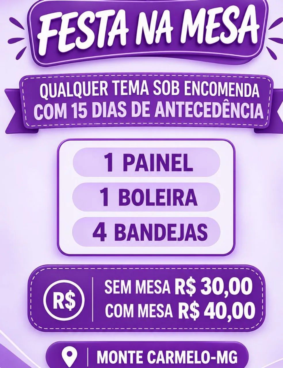 FESTA NA MESA POR R$ 30,00