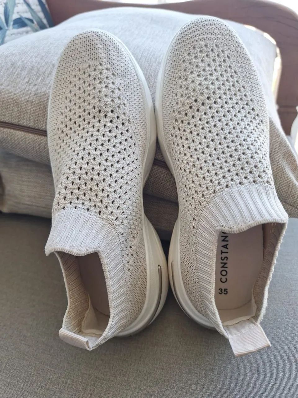 Tenis Knit Slide on, Bege marca Constance - Foto 4