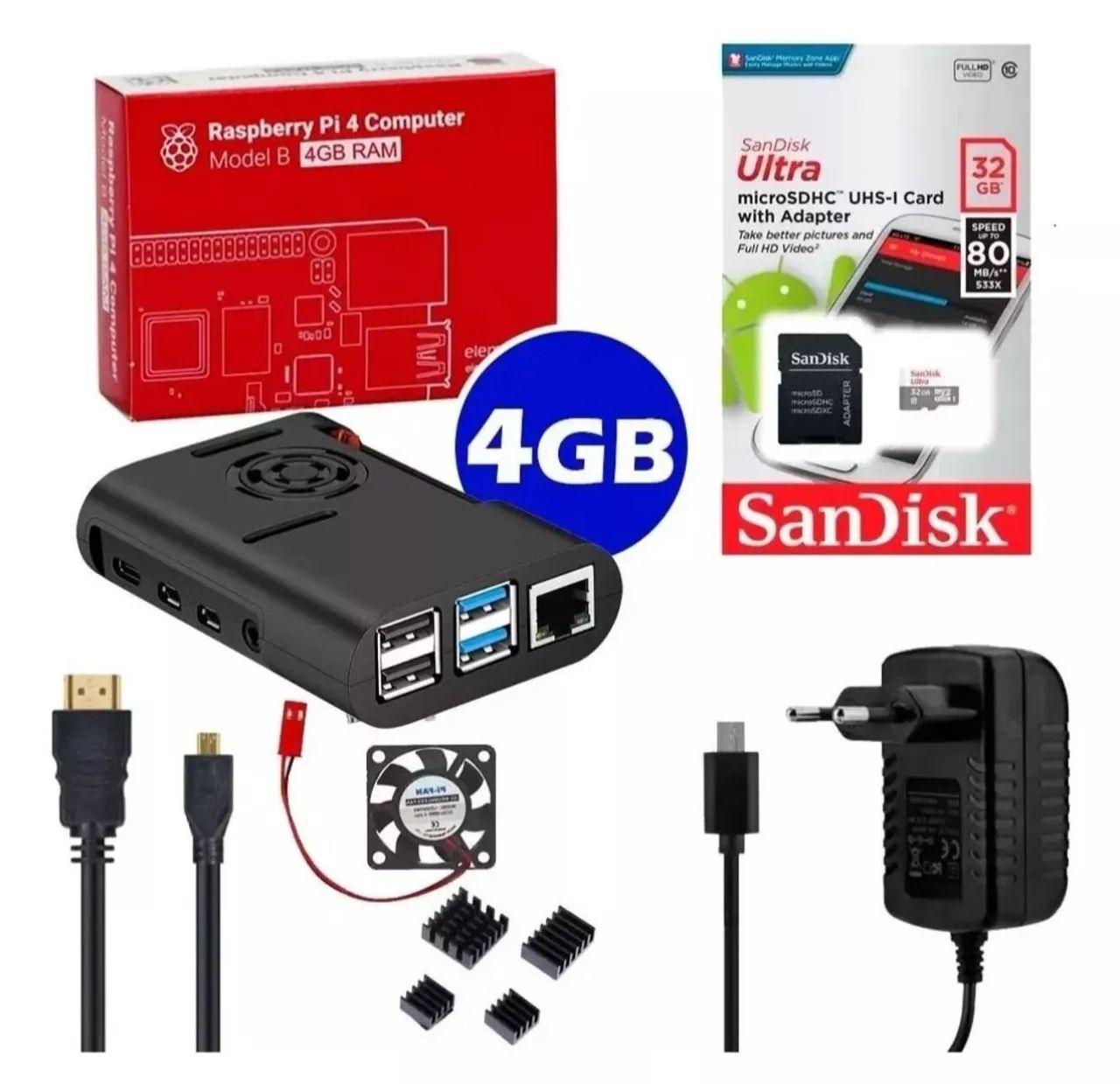 Kit Completo Raspberry Pi 4 Model B 4G RAM428513276829388805