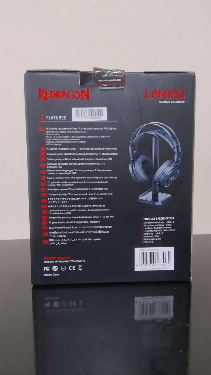 Fone headset Redragon Lamia 2 preto usado - Foto 5