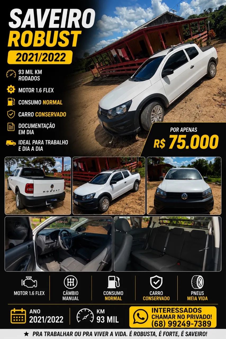 Volkswagen Saveiro Robust 1.6 Total Flex 8V CD 2022