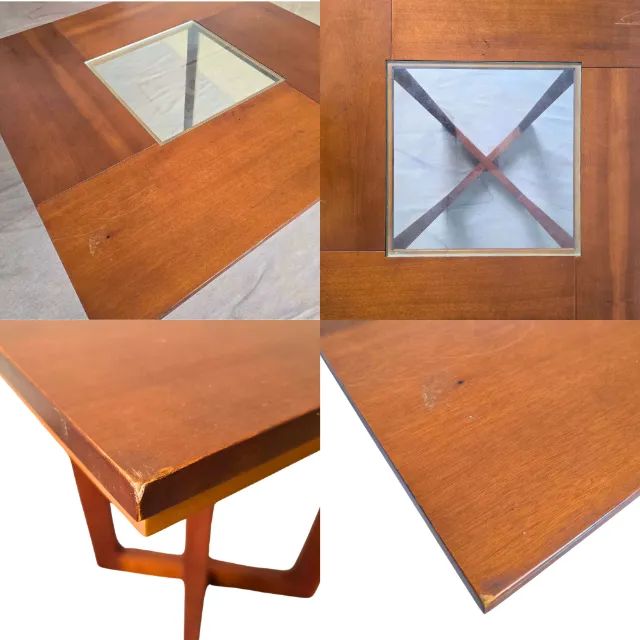 Mesa Lateral com Vidro 75x75 Imbuia - Foto 3