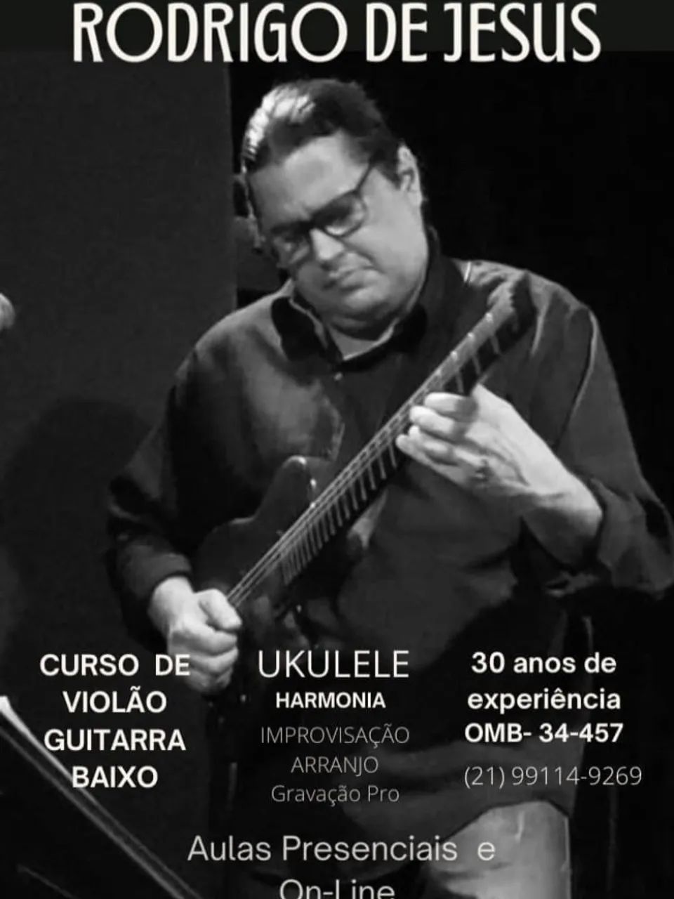 AULAS DE GUITARRA VIOLÃO BAIXO ELÉTRICO E UKULELE. HARMONIA E IMPROVISAÇÃO. - Foto 2
