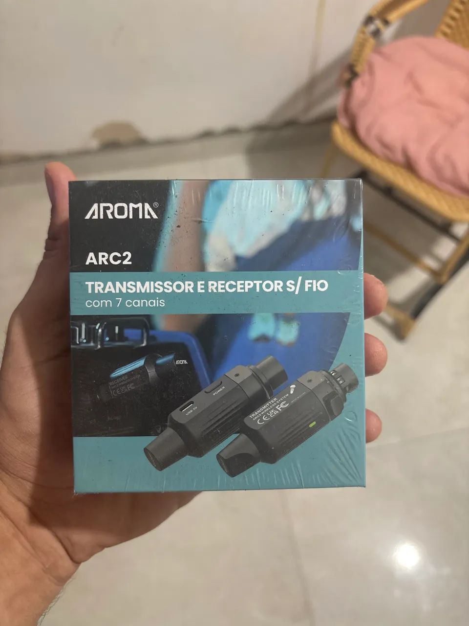 Transmissor e receptor sem fio com sete canais Aroma ARC2