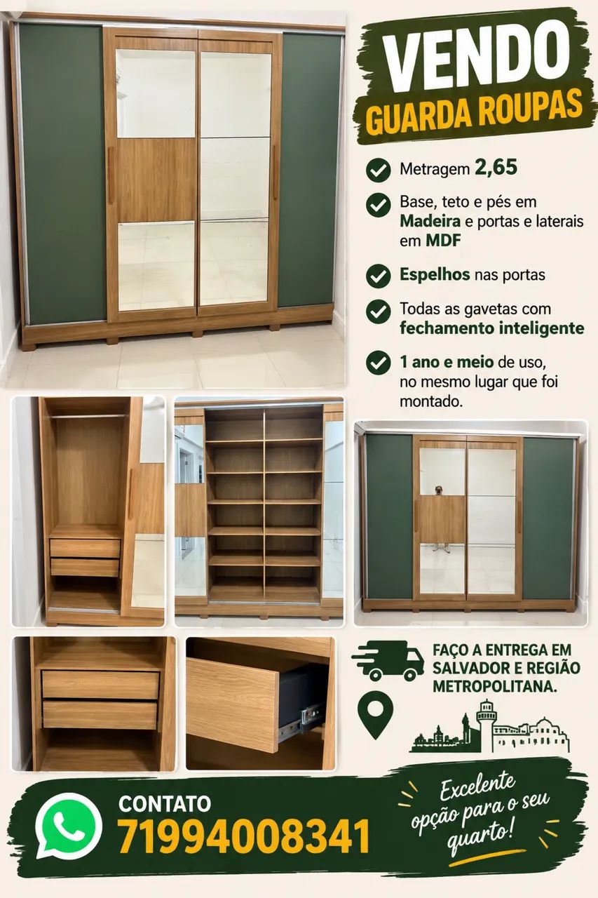 Guarda roupas Madeira/MDF