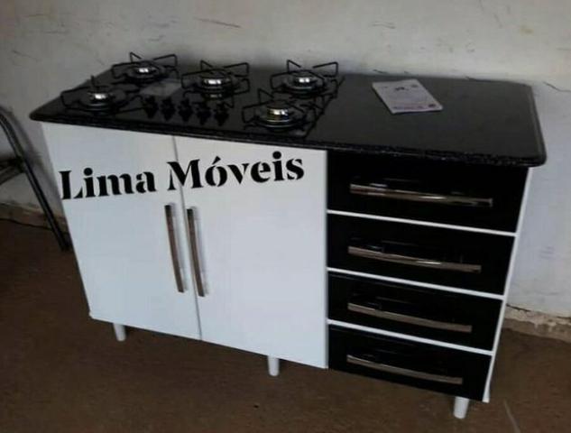Balcão Carisma 1,27 + Fogão Cooktop 5 Bocas