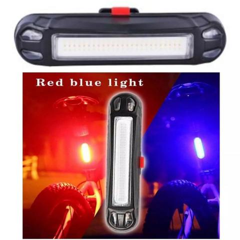 Lanterna Traseira Bike Recarregável Usb Azul Vermelho 100 Lúmens Bice Bicicleta Pedal Not