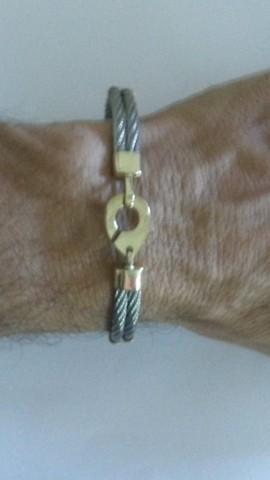 Pulseira Cabo náutico em moeda antiga , 19cm - Foto 3