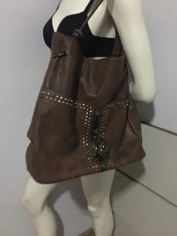 Bolsa marrom sintética  - Foto 3