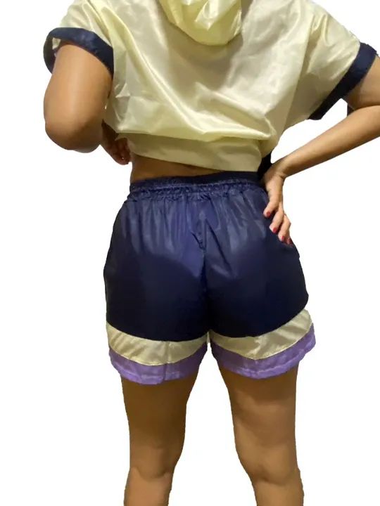 Conjunto Short E Cropped Radical Trip Bege Blusa E Short - Foto 3
