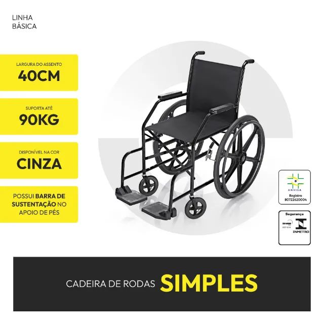 CADEIRA DE RODAS SIMPLES - Foto 2
