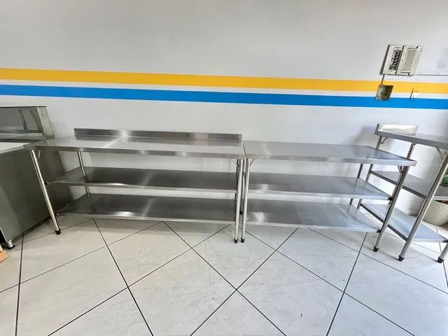 Mesa/bancada industrial em aço inox sob medida  - Foto 3