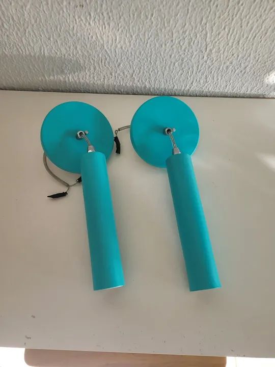 Kit 2 luminárias pendentes verde tiffany