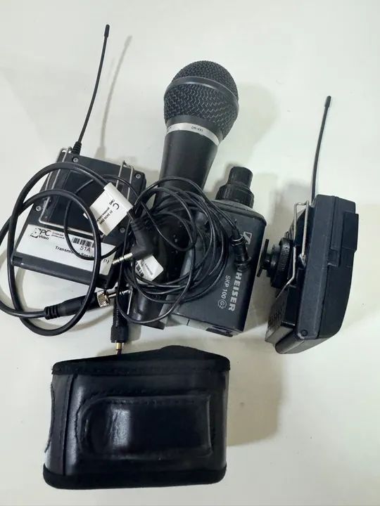 Kit microfone lapela e mão sennheiser ew100 G2  com protetor/transmissor mic mão perfeito  - Foto 3