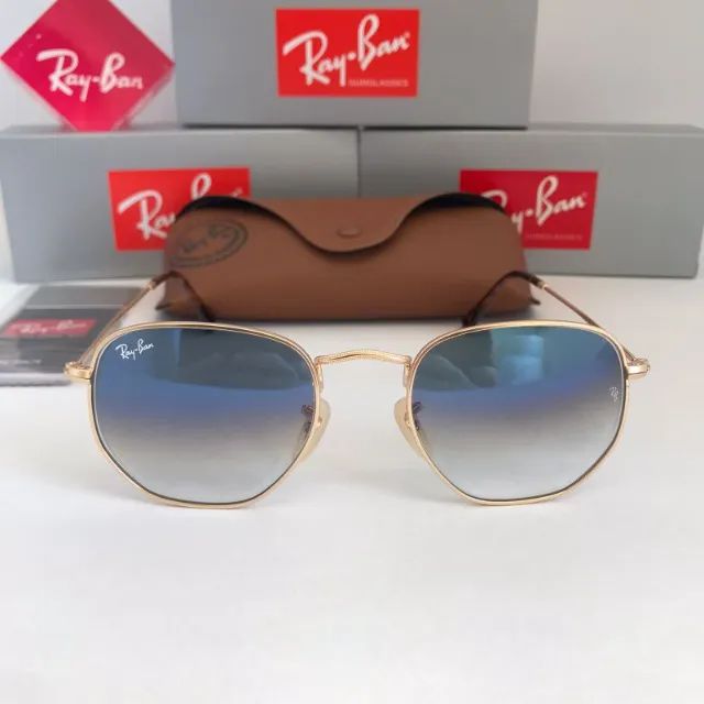 Óculos Ray ban Hexagonal Blue Lentes de cristal - Foto 2