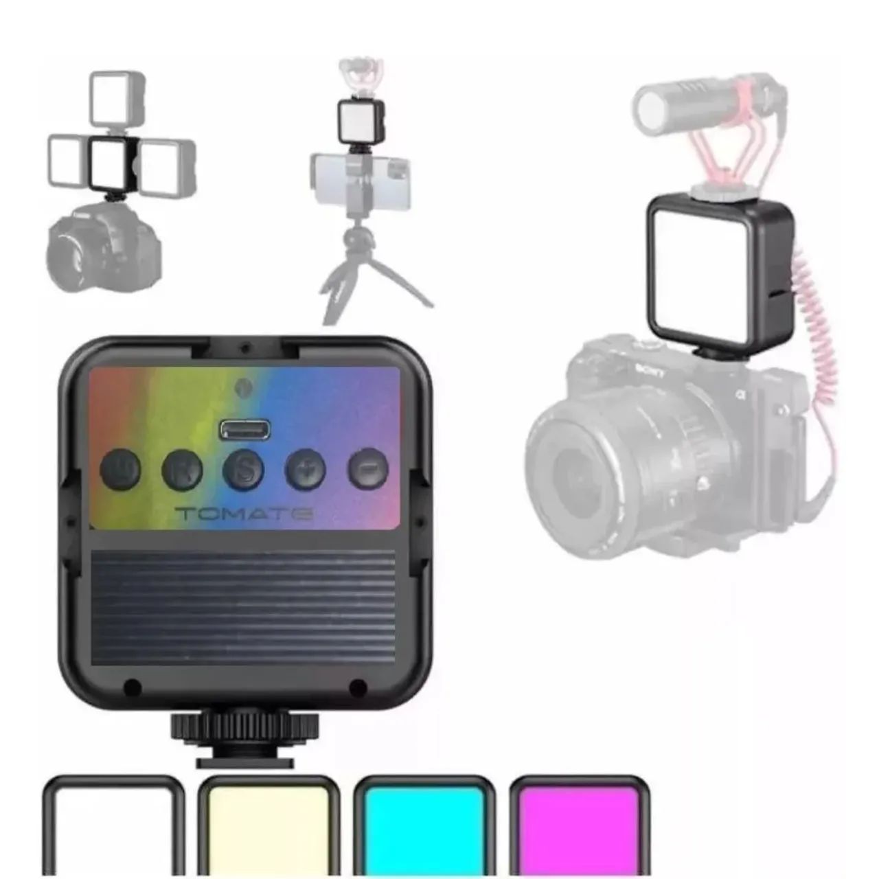 LUZ PARA FOTOS E VÍDEOS LED RGB RECARREGÁVEL - TOMATE - Foto 3