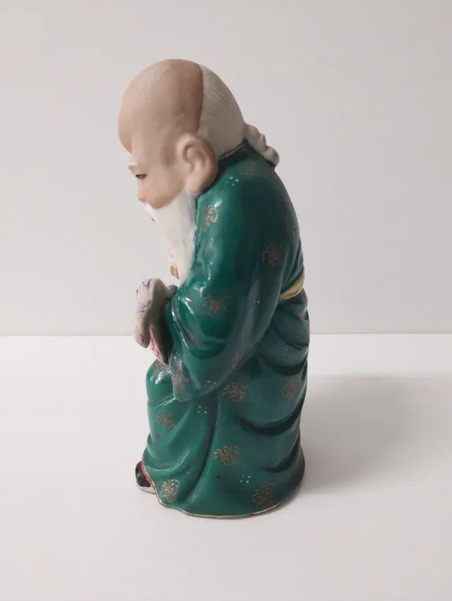 Sábio Chinês, porcelana chinesa verde (Raridade Anos 70) - Foto 3