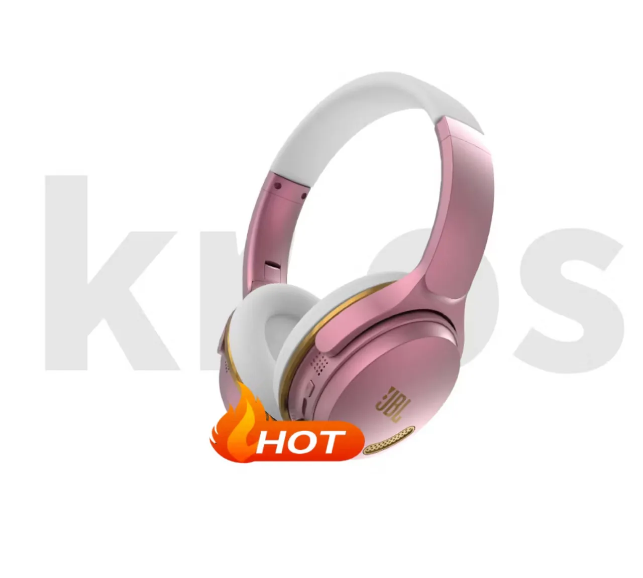 Fone de ouvido JBL rosa com design elegante