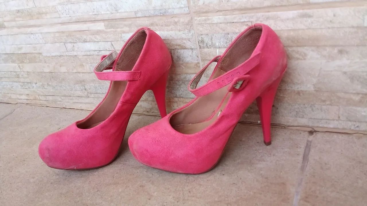 Scapin Vizzano Original camurça rosa 38 salto 12 agulha pouco usado  - Foto 3