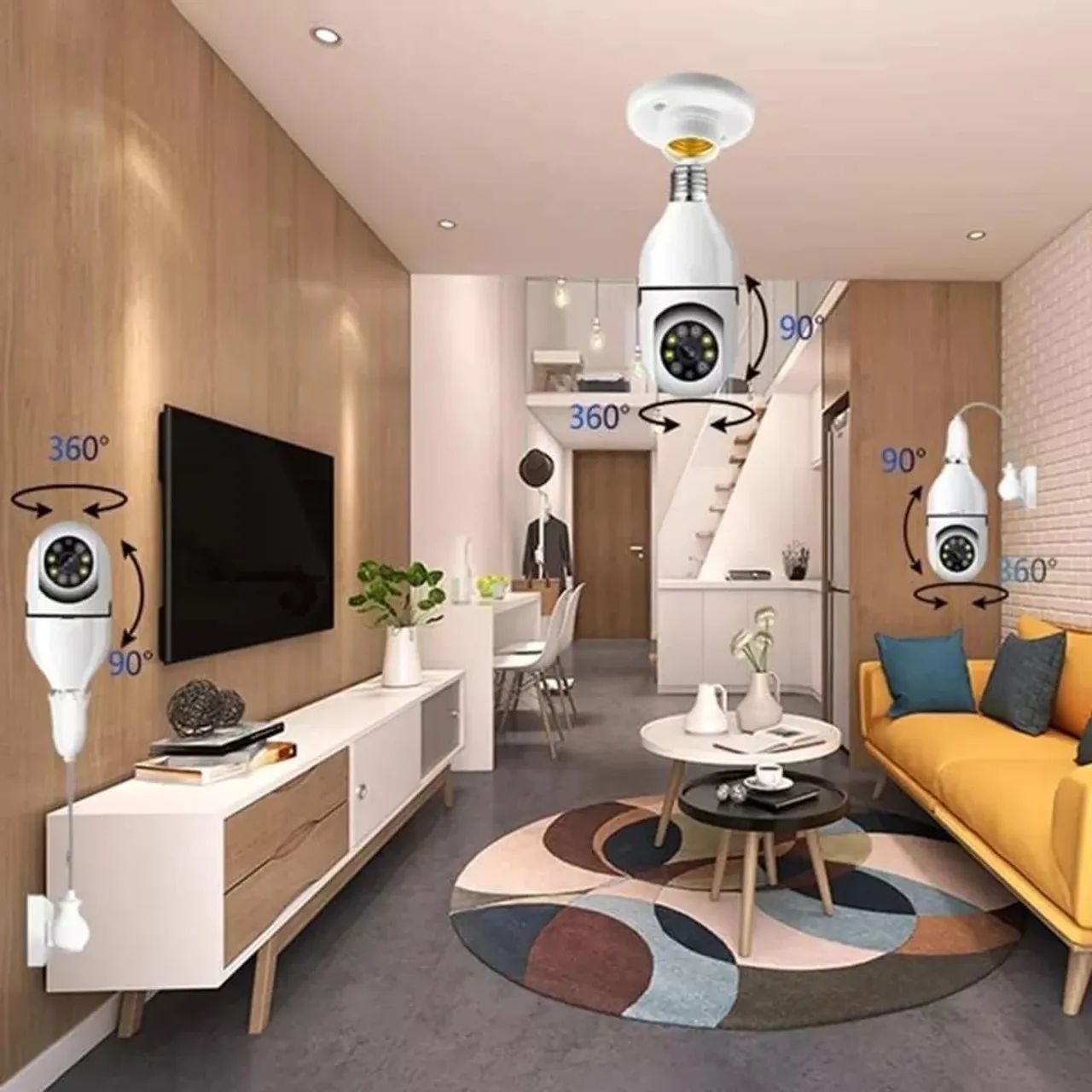 Camera wi-fi tipo lâmpada em promoção fácil de instalar tudo no celular