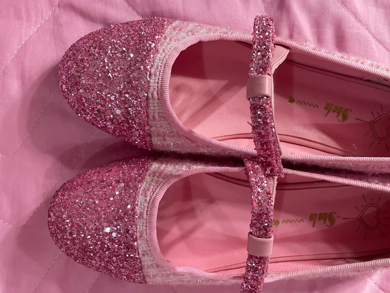 Sapato Sapatilha NOVA Rosa com Glitter. Tamanho 38.