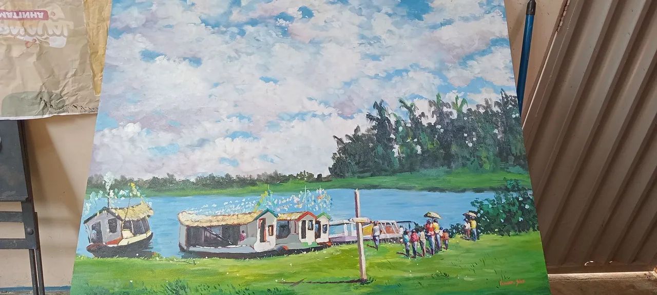 Quadro de pintura a óleo de paisagens