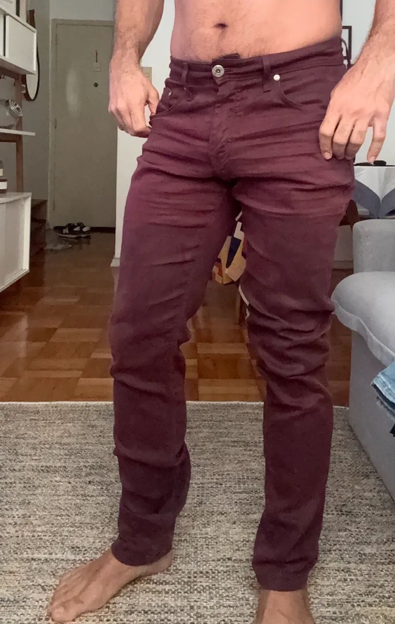 Calça Jeans Roxa Slim - 40  - Foto 4
