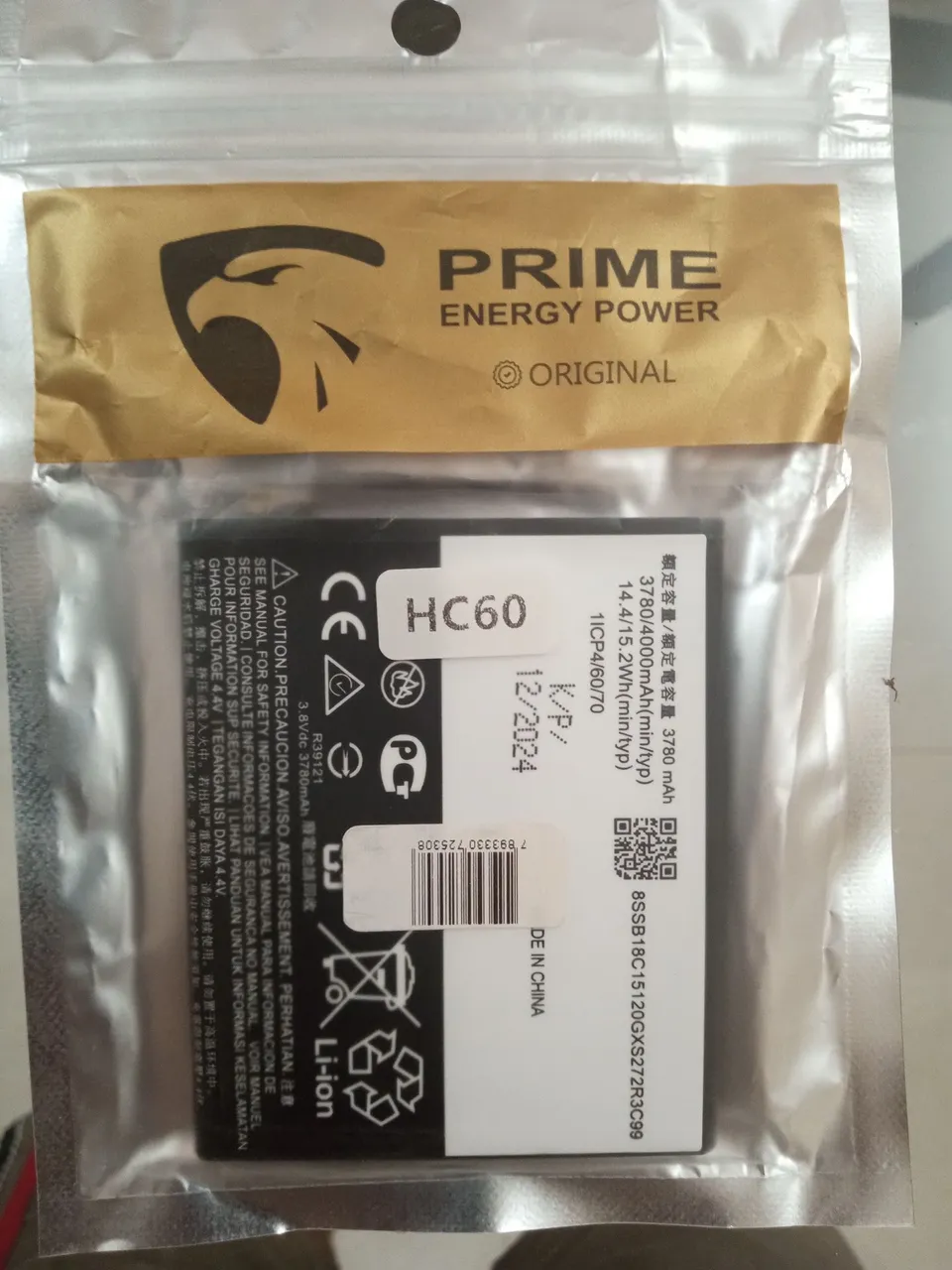 Bateria HC60 Prime Energy Power original, compatível com o aparelho Motorola Moto C Plus