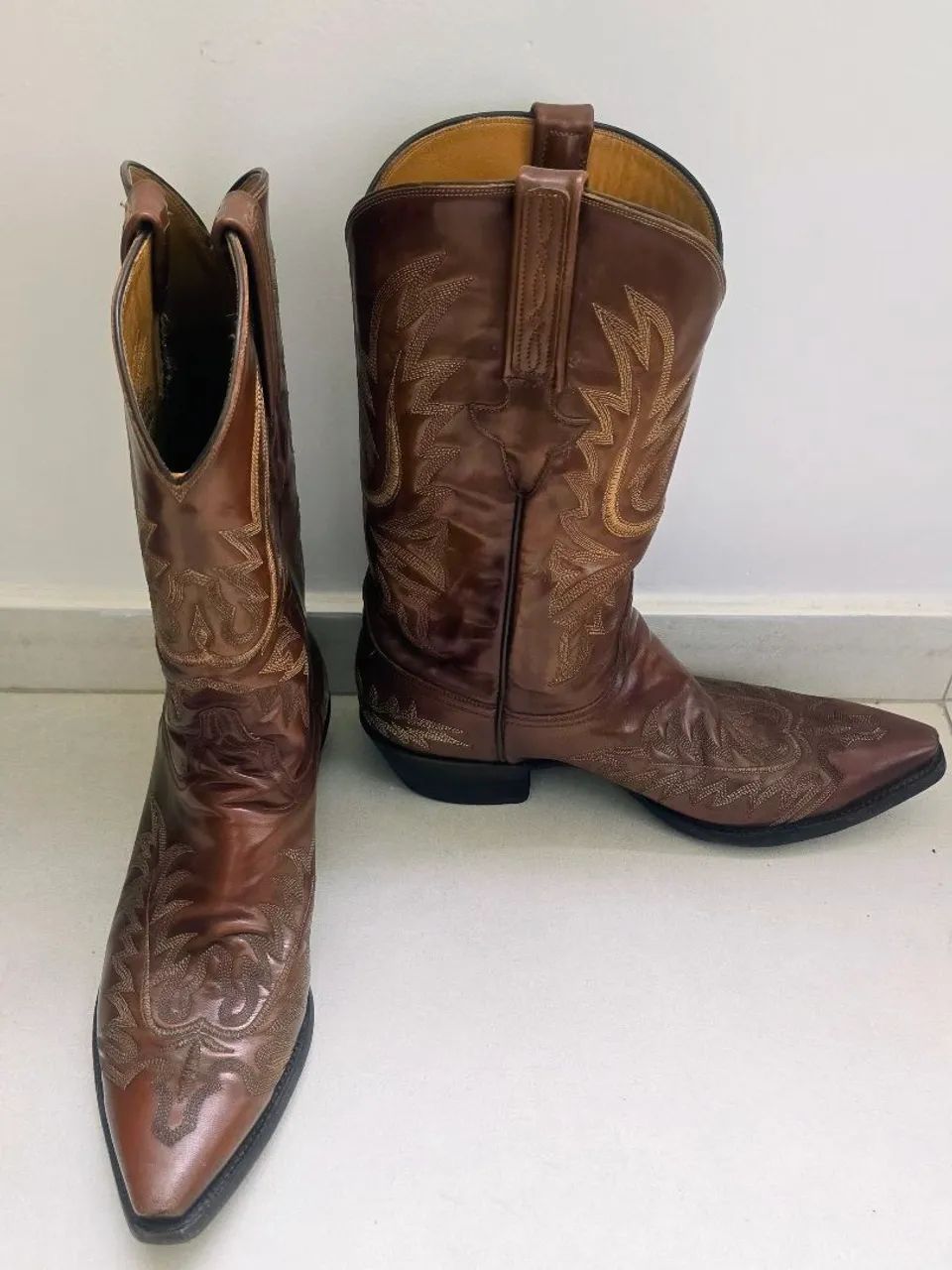 Lucchese Cowboy Western Boot Texas 11(EUA) Tamanho 42 (BRA), couro de cabra, cor: whiskey 
