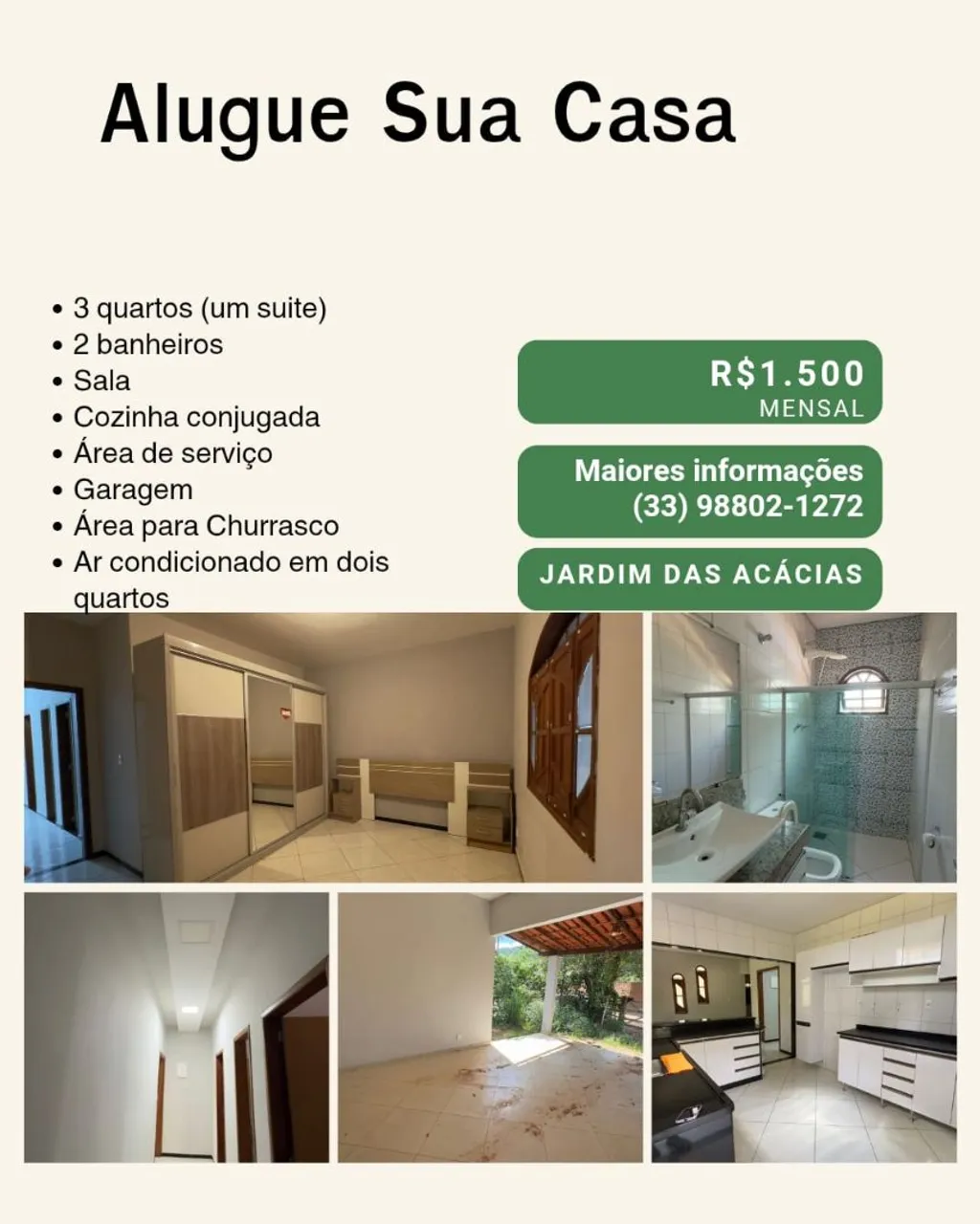 Aluguel de Casa no Jardim das Acácias - 3 Quartos