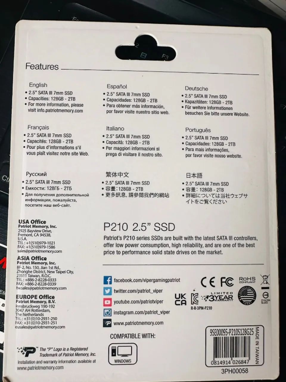 SSD 128 GB Novo, lacrado64842093452931123