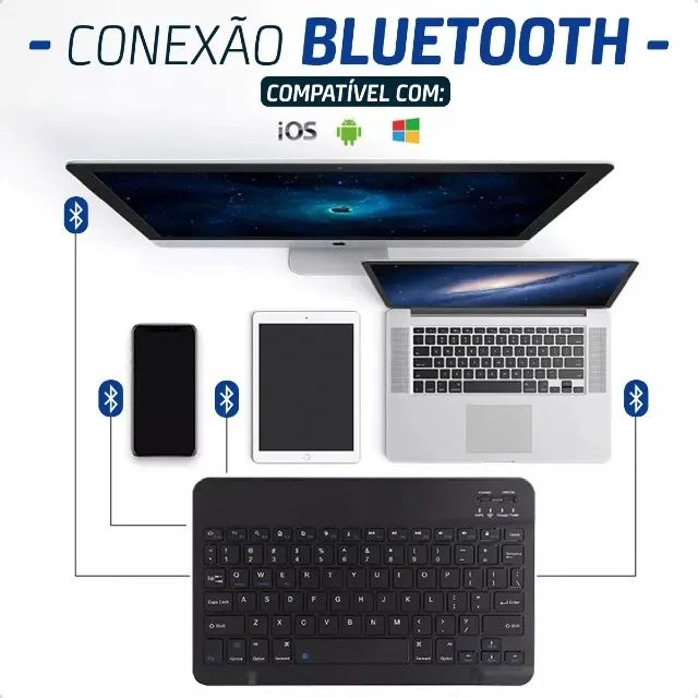 Teclado Sem Fio Bluetooth Recarregável   - Foto 2