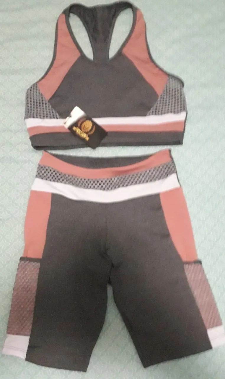 Top e bermuda para academia, novo Tam. P - Foto 2