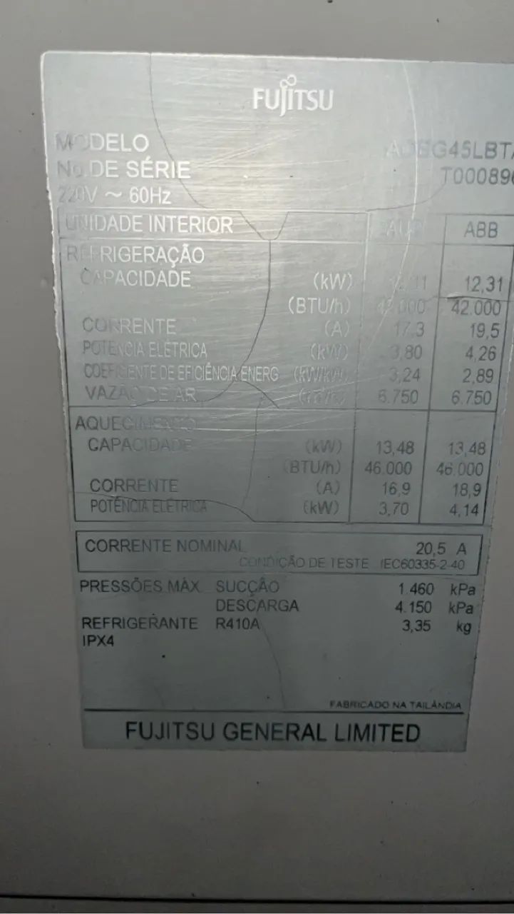 Ar condicionado Fujitsu Inverter Cassete 42000 btus Quente e Frio - Foto 3