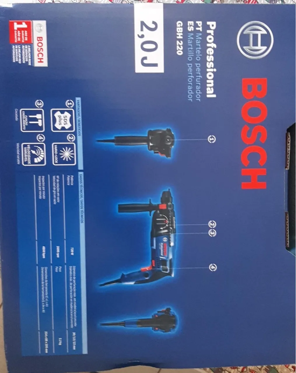 Martelo Perfurador Bosch GBH 220 2,0J