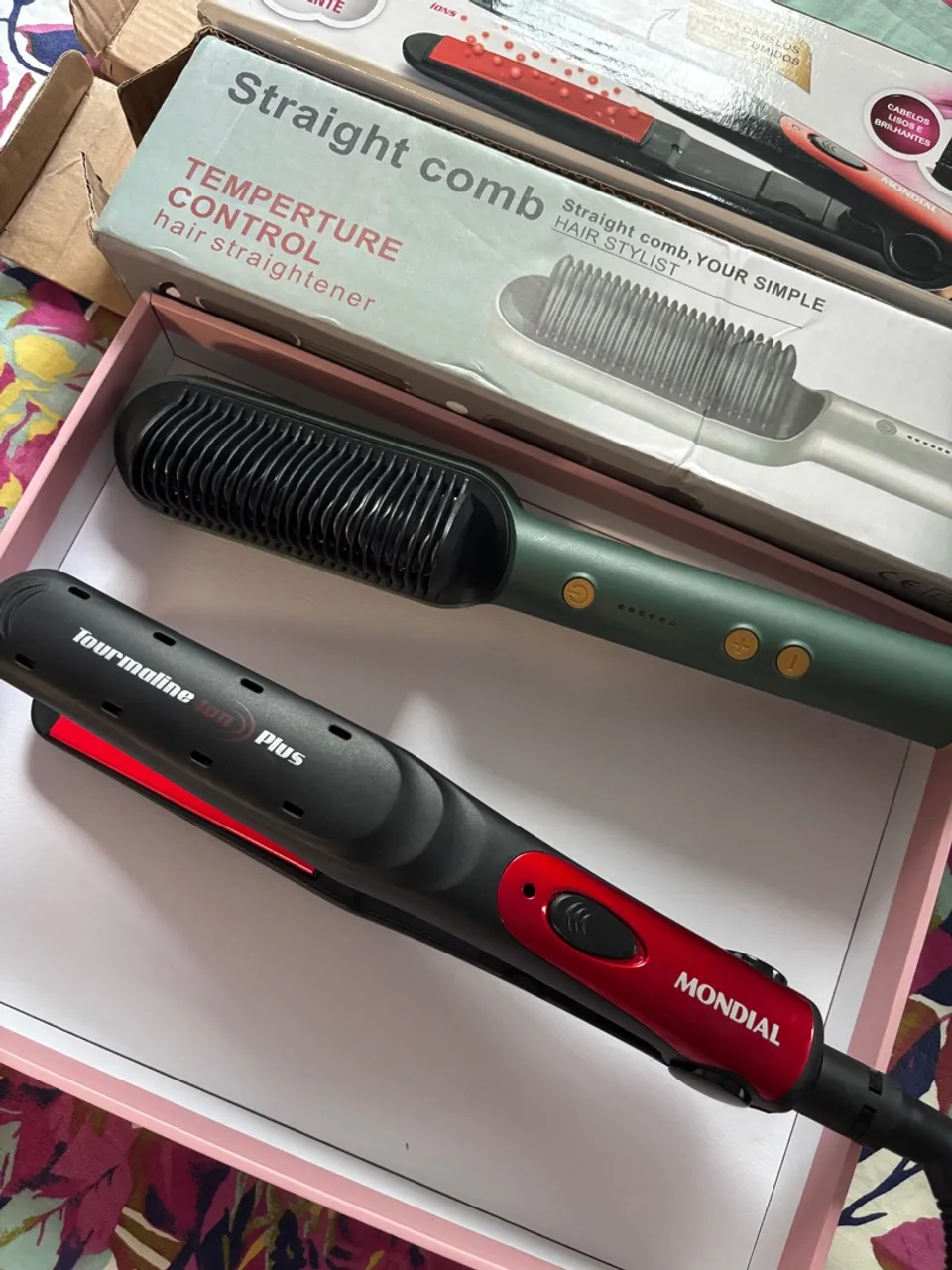 Prancha e Escova de Cabelo