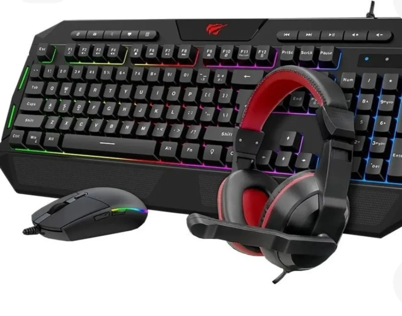 Kit Gamer Teclado, Mouse e Headset RGB