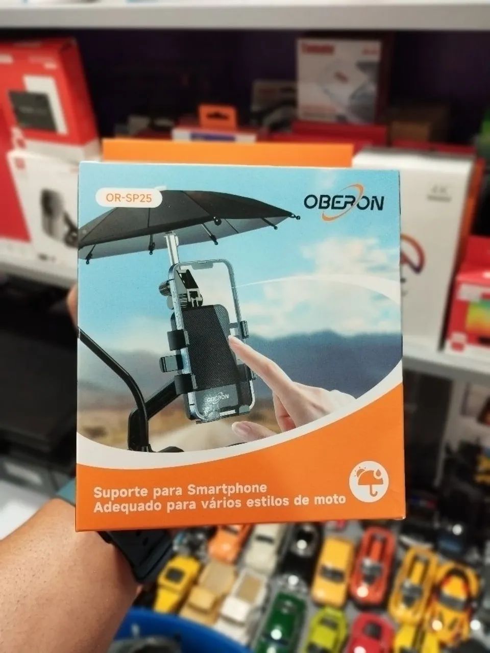 Suporte de moto de celular com Guarda-Chuva 