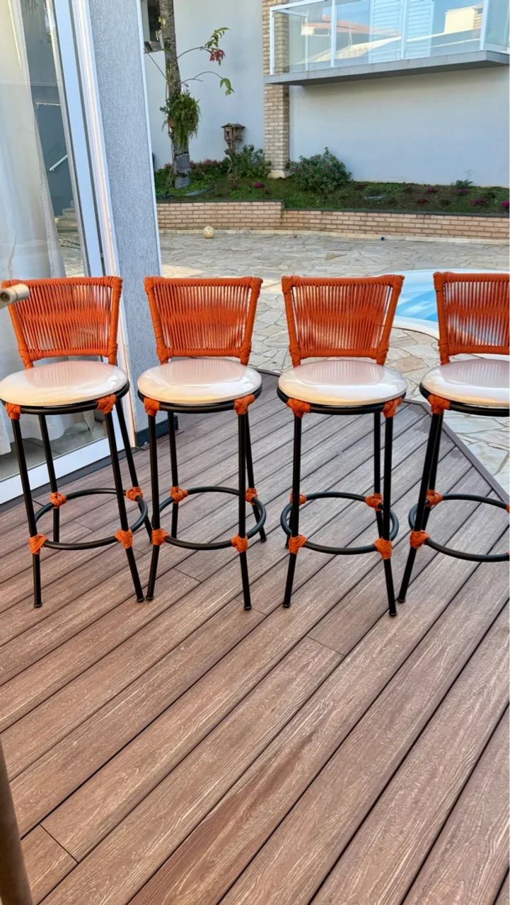 Banquetas em alumínio com tricô nautico 390 cada - Foto 2