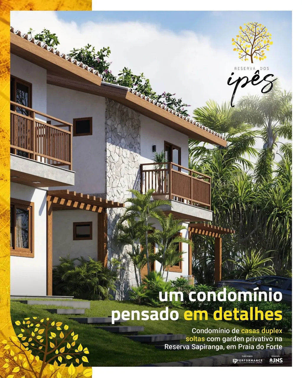 Casas duplex com 3 Quartos, 2 Suítes, 108 m² - Praia do Forte