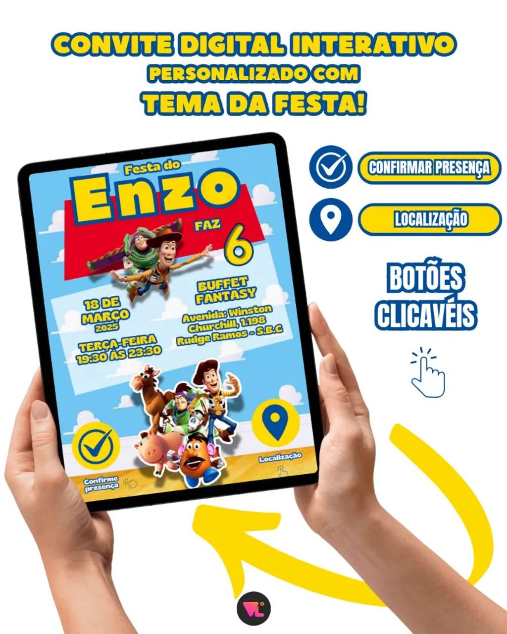 Convite Digital com Arte Personalizada no Tema da Festa!