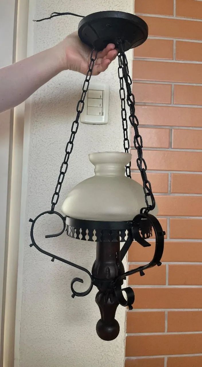 Lustre colonial para uma lâmpada - Foto 4