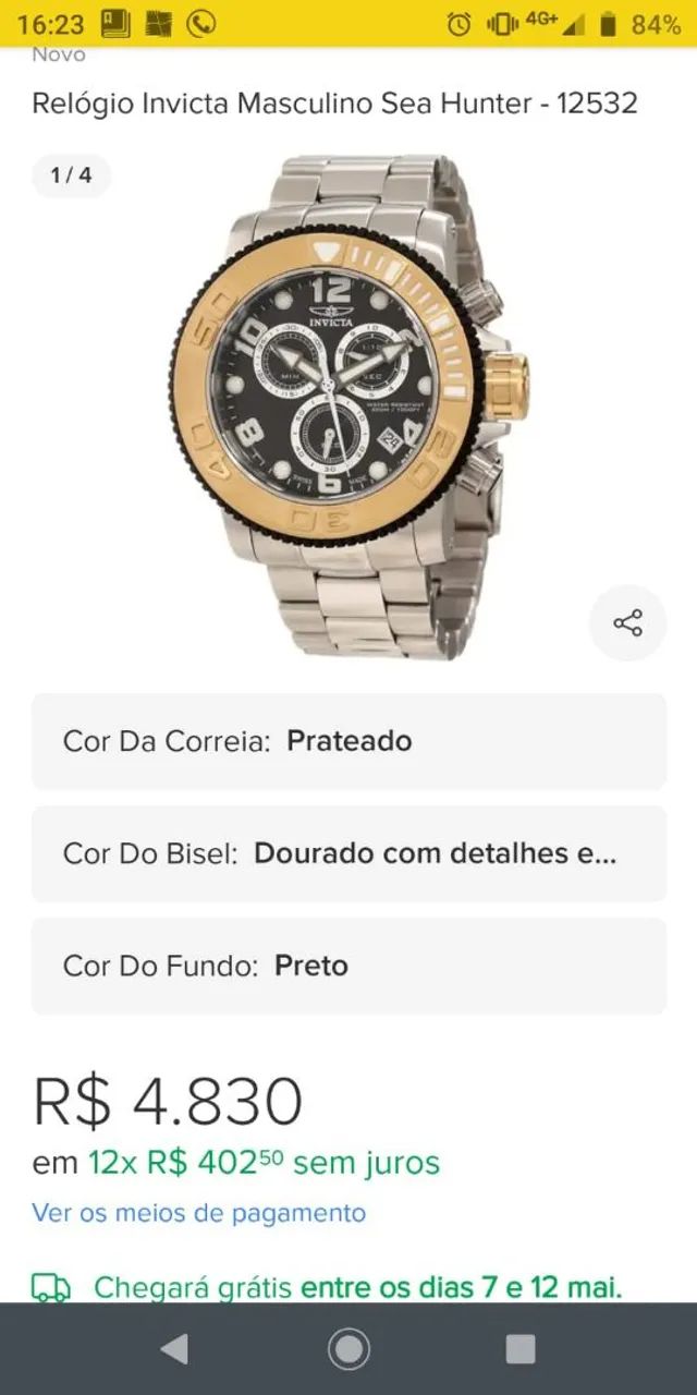 Relógio Invicta Sea Hunter Modelo-12533 original 