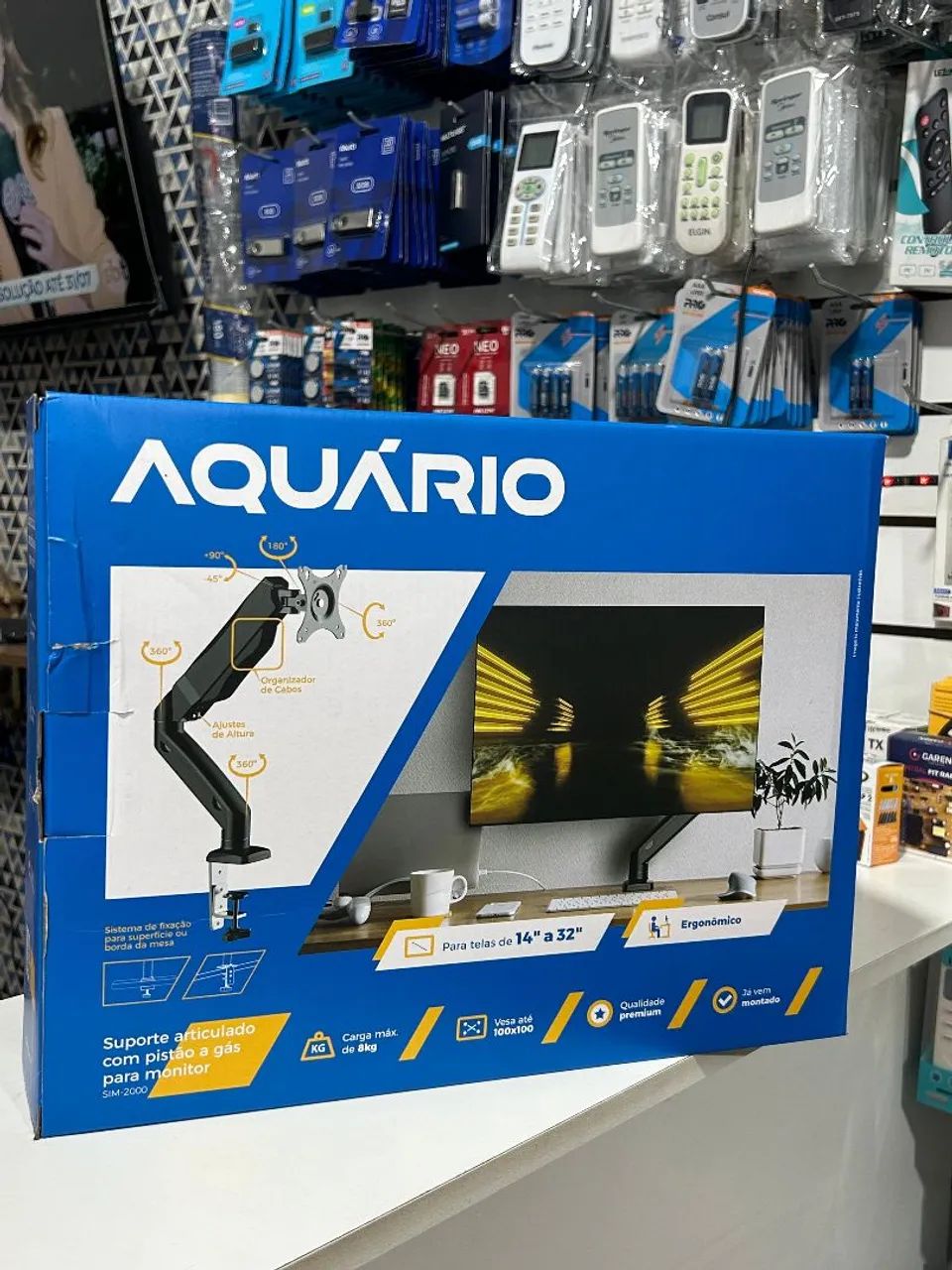 Suporte para Monitor Aquário com Pistão a Gás SIM-2000